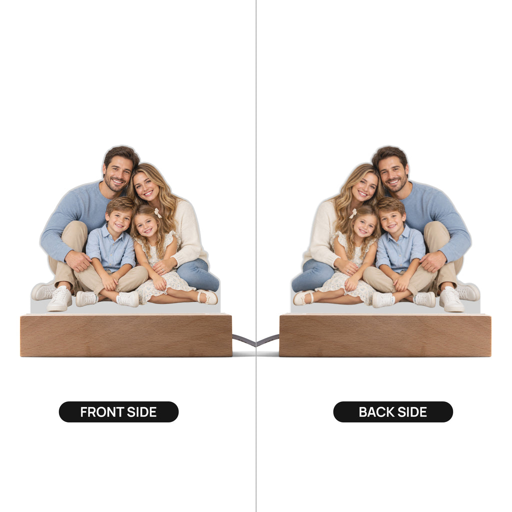 Personalized Family Photo Acrylic LED Plaque – Custom Photo Keepsake
