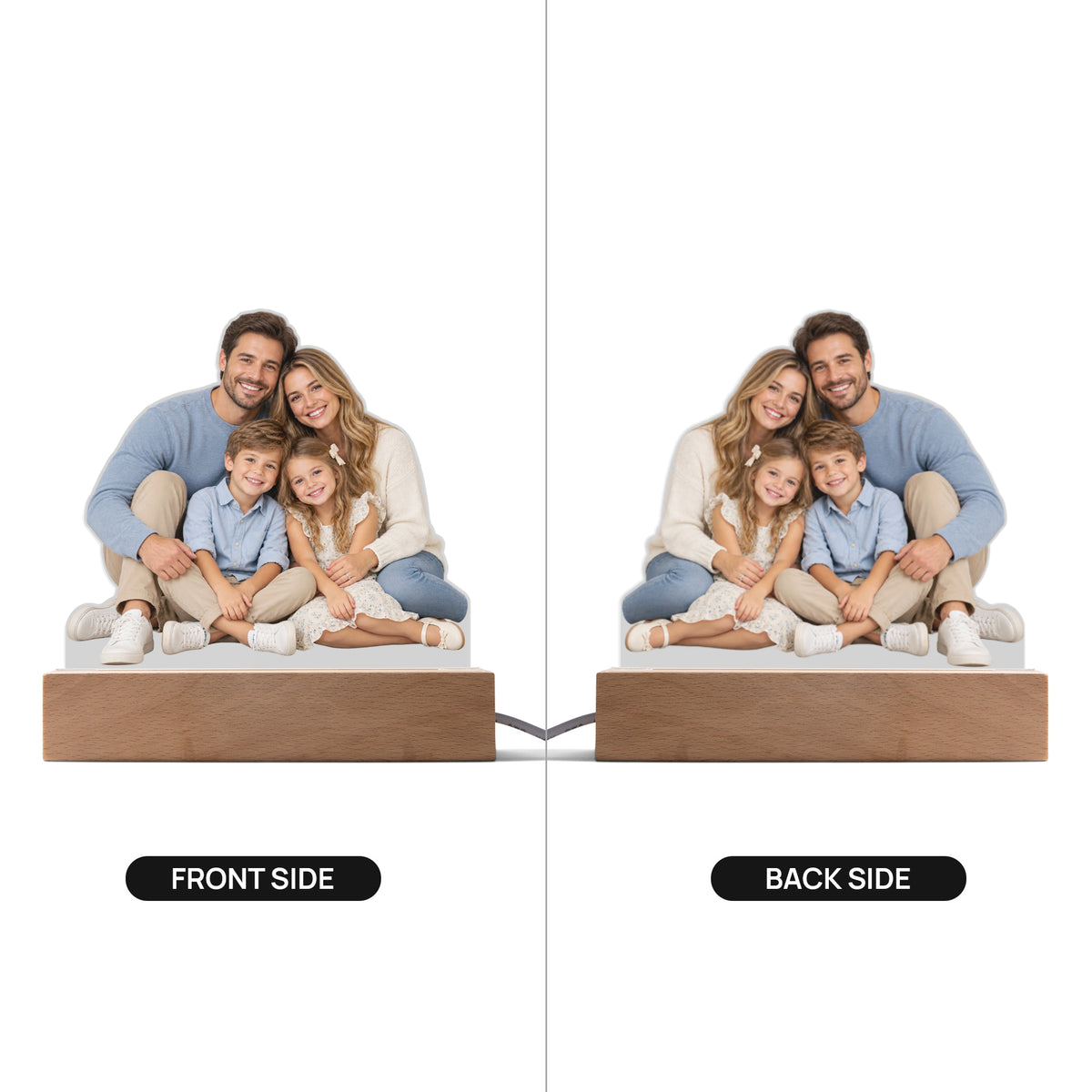 Personalized Family Photo Acrylic LED Plaque – Custom Photo Keepsake