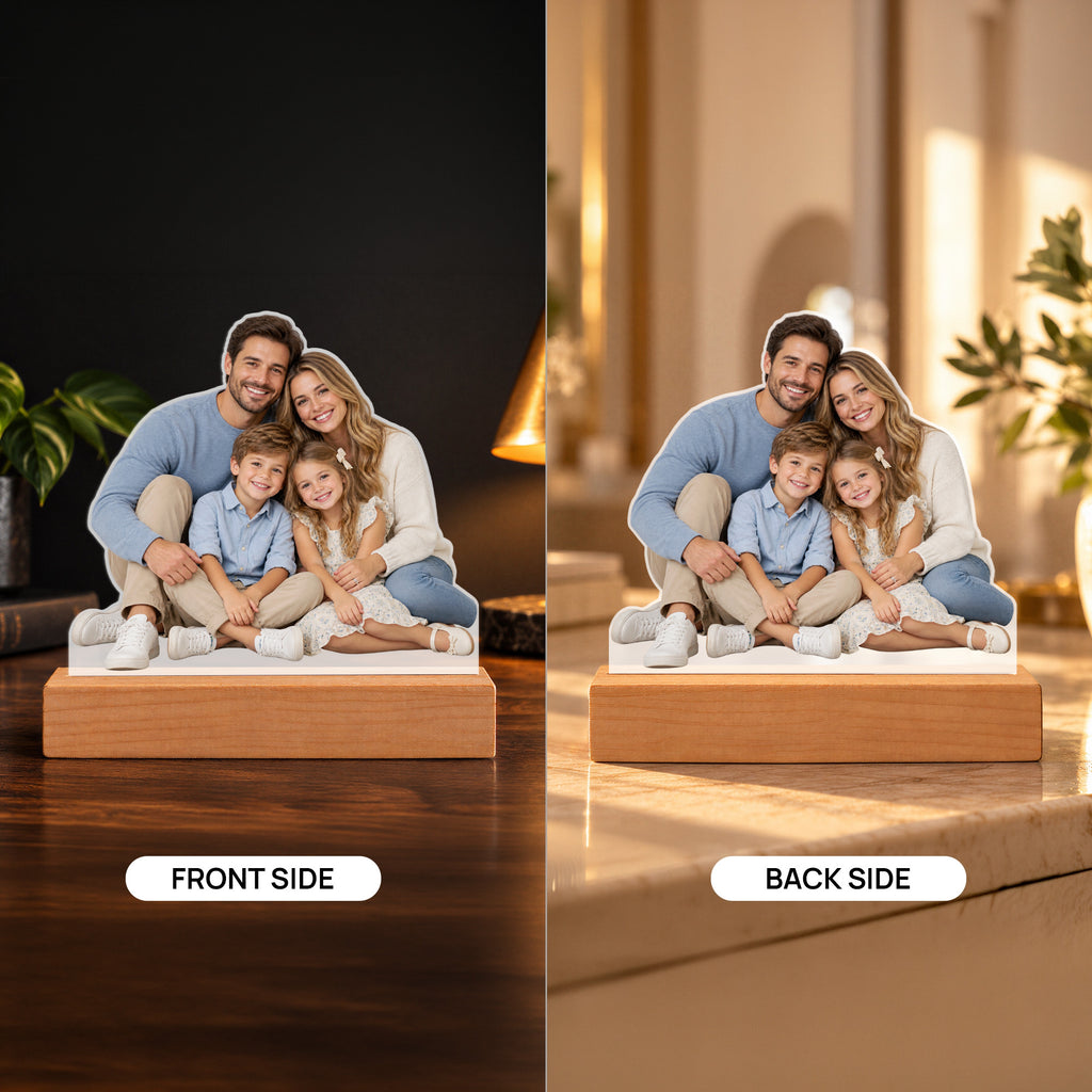 Personalized Family Photo Acrylic LED Plaque – Custom Photo Keepsake