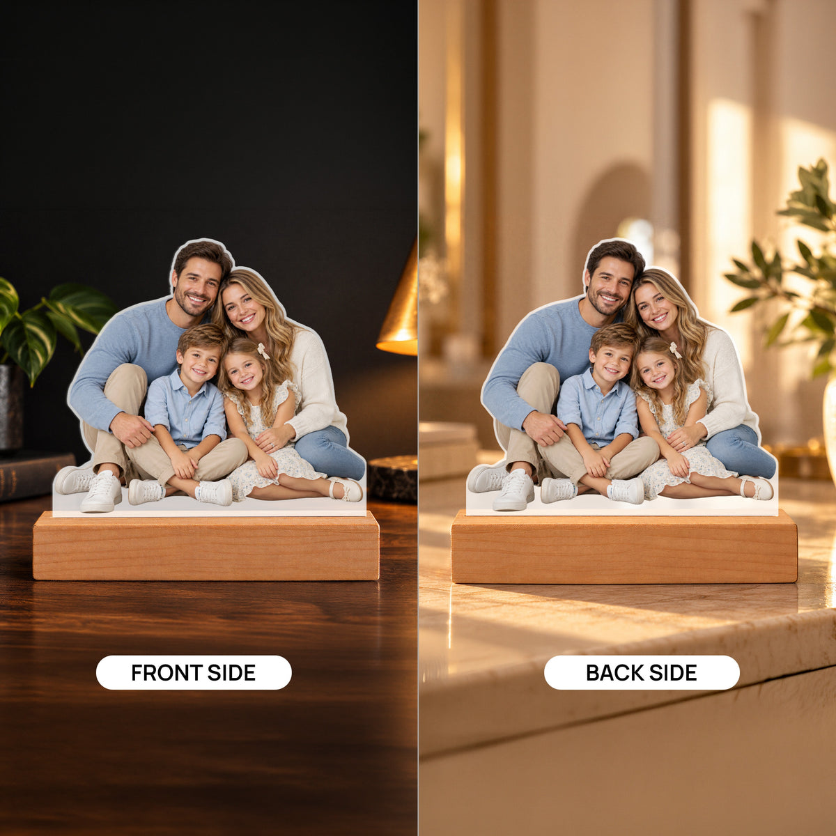 Personalized Family Photo Acrylic LED Plaque – Custom Photo Keepsake