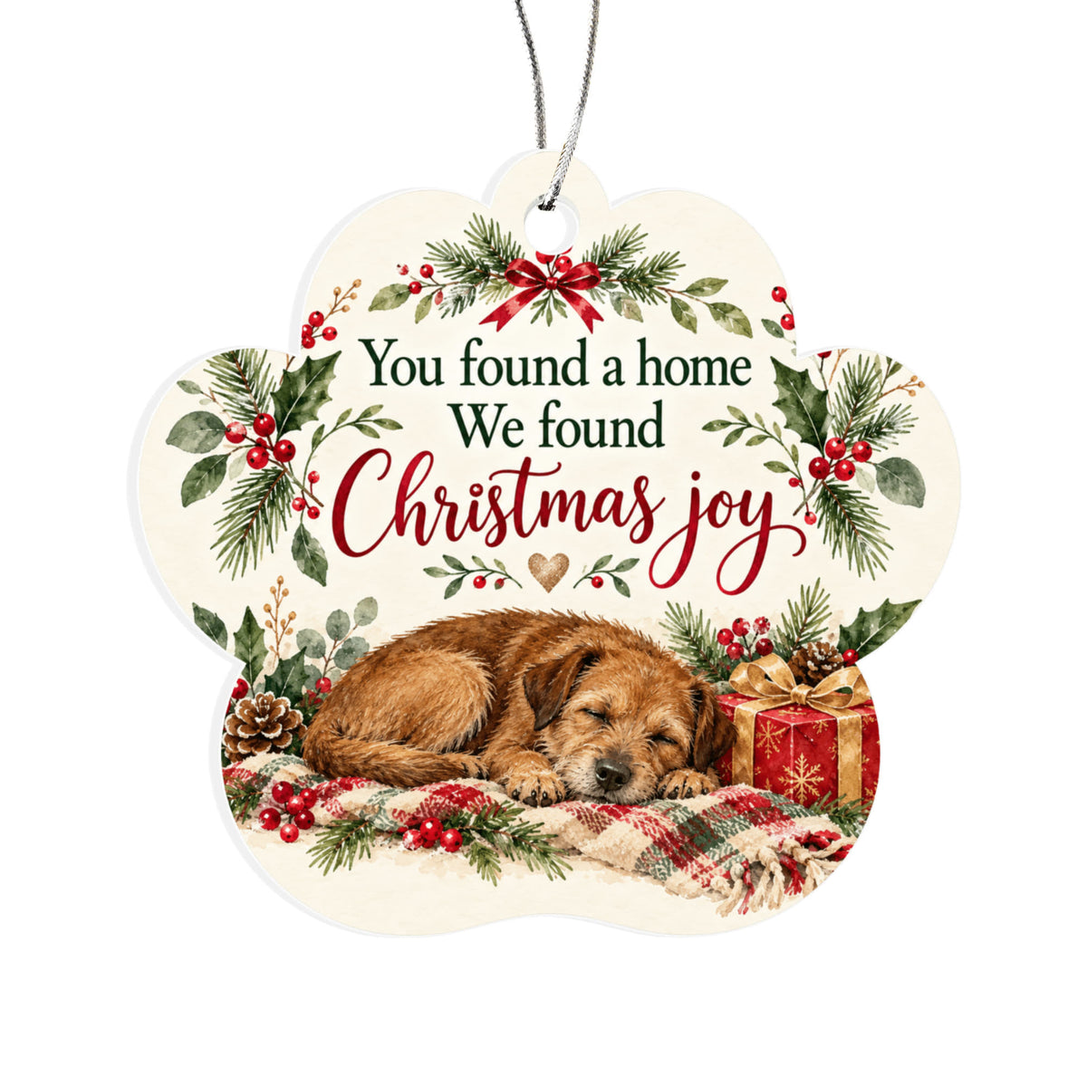 Rescue Dog Christmas Paw Ornament – You Found a Home Acrylic Keepsake