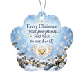 Pet Memorial Christmas Paw Ornament – Pawprints in Our Hearts