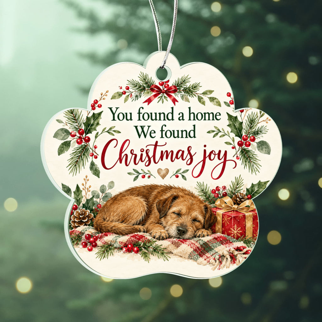 Rescue Dog Christmas Paw Ornament – You Found a Home Acrylic Keepsake