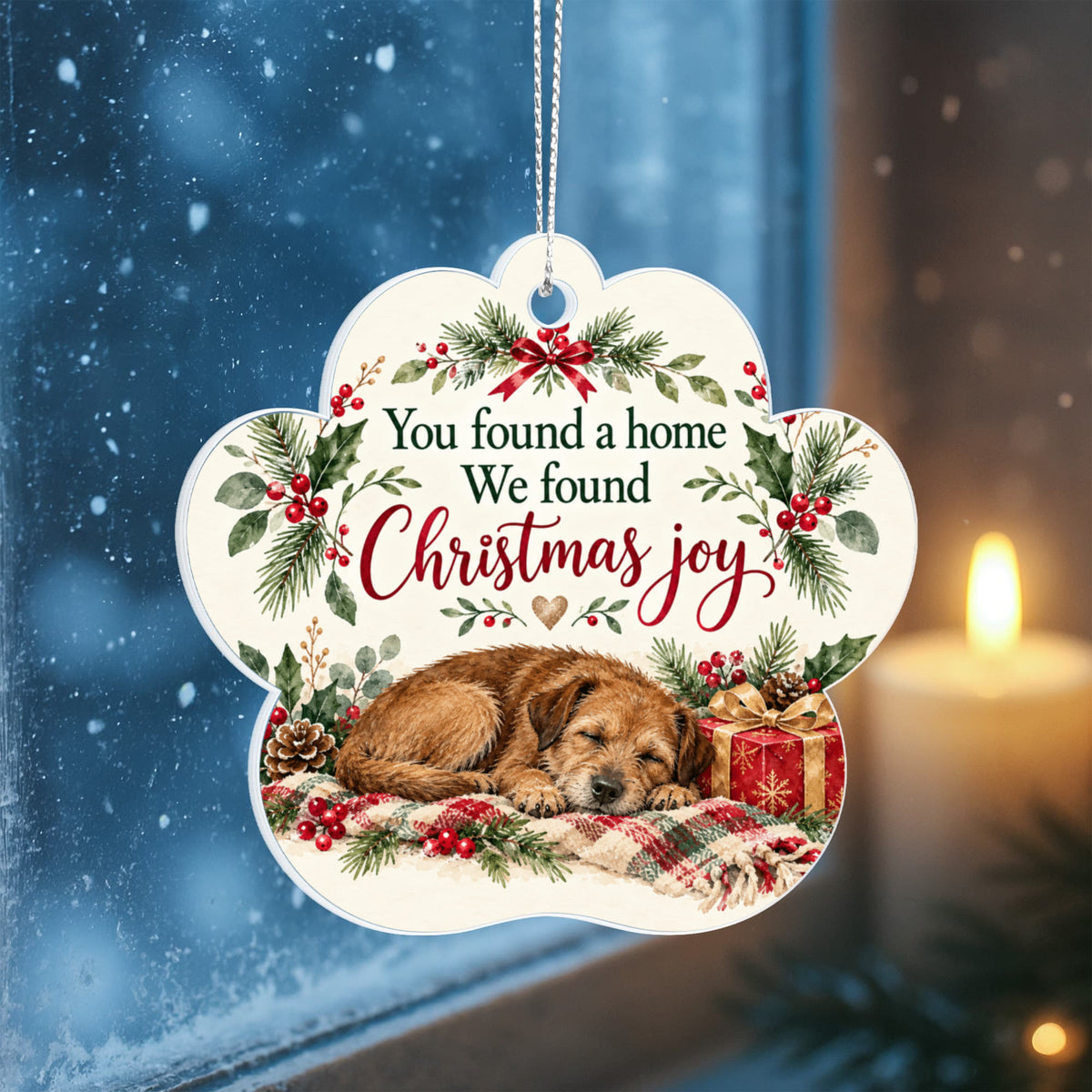 Rescue Dog Christmas Paw Ornament – You Found a Home Acrylic Keepsake