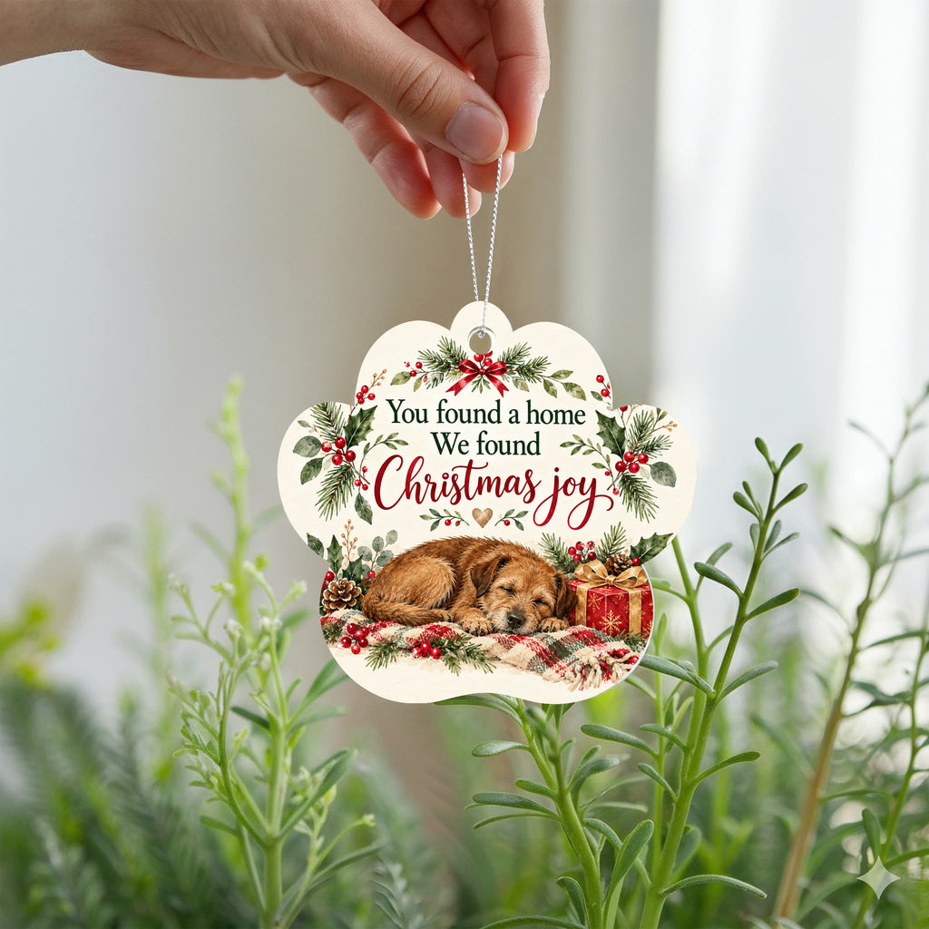 Rescue Dog Christmas Paw Ornament – You Found a Home Acrylic Keepsake