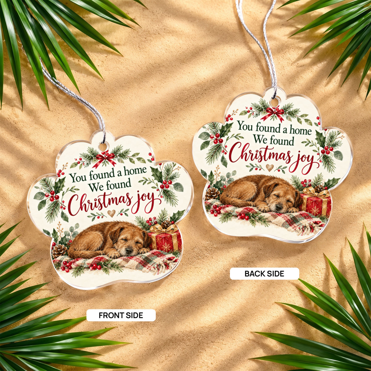 Rescue Dog Christmas Paw Ornament – You Found a Home Acrylic Keepsake