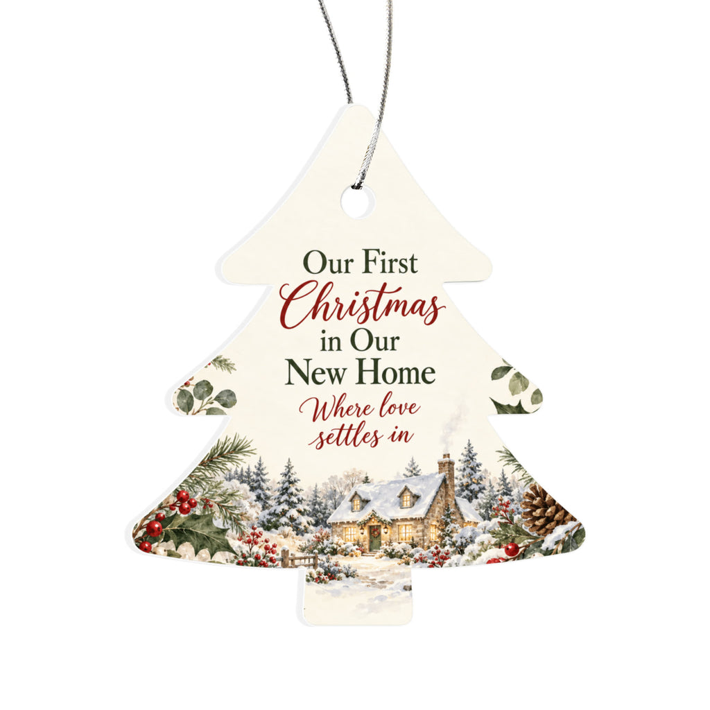 First Christmas in Our New Home Ornament – Acrylic Housewarming Keepsake