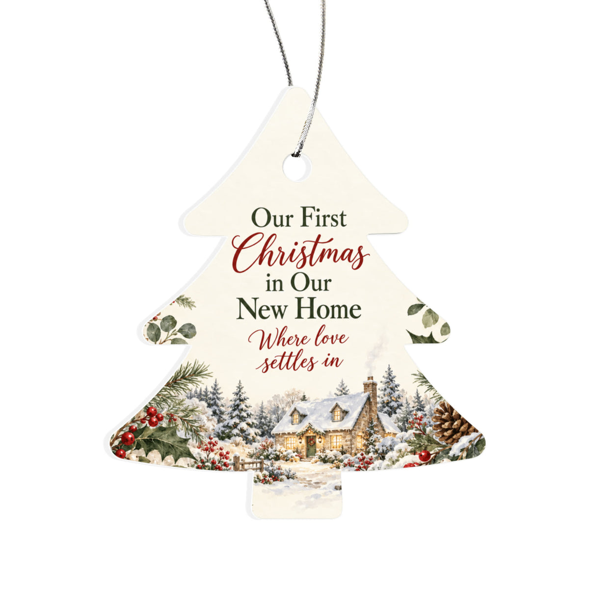 First Christmas in Our New Home Ornament – Acrylic Housewarming Keepsake