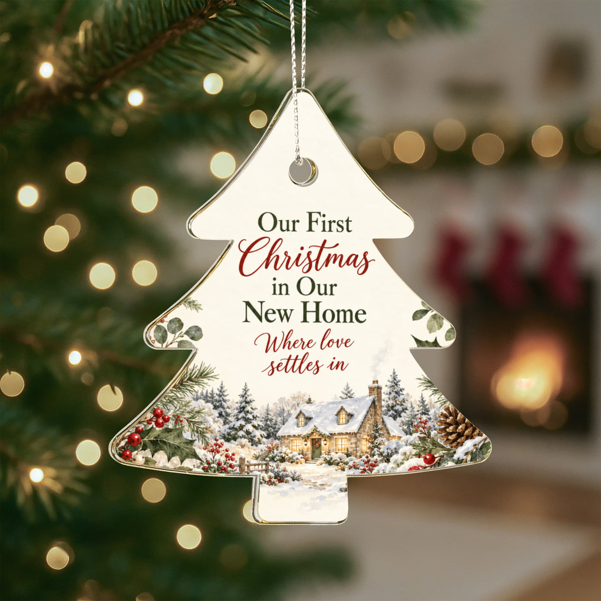 First Christmas in Our New Home Ornament – Acrylic Housewarming Keepsake