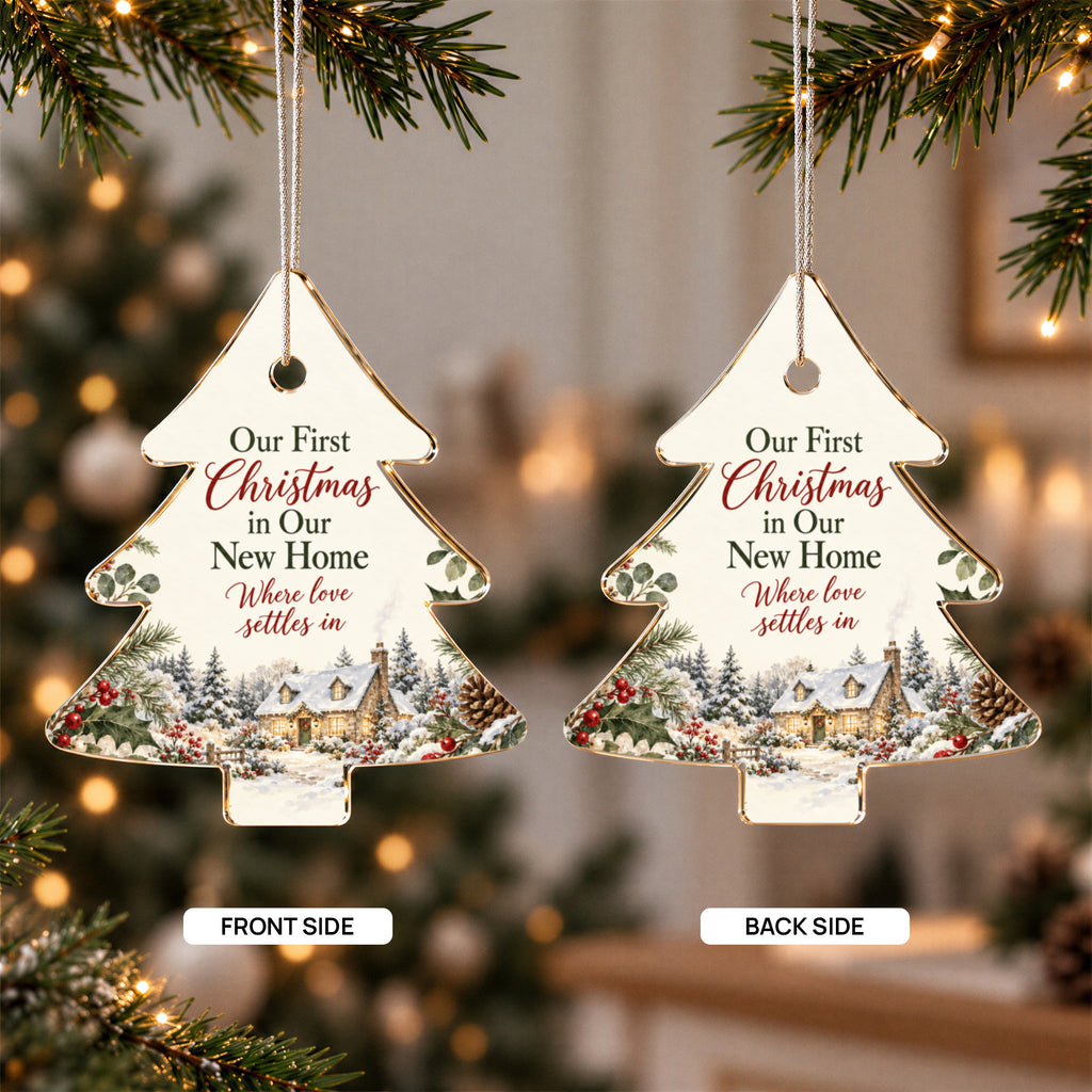 First Christmas in Our New Home Ornament – Acrylic Housewarming Keepsake