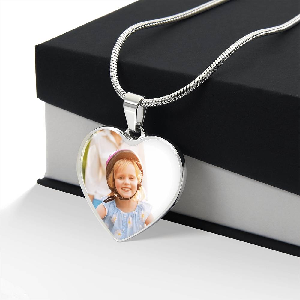 Personalized Heart Photo Necklace – Custom Picture & Optional Engraving