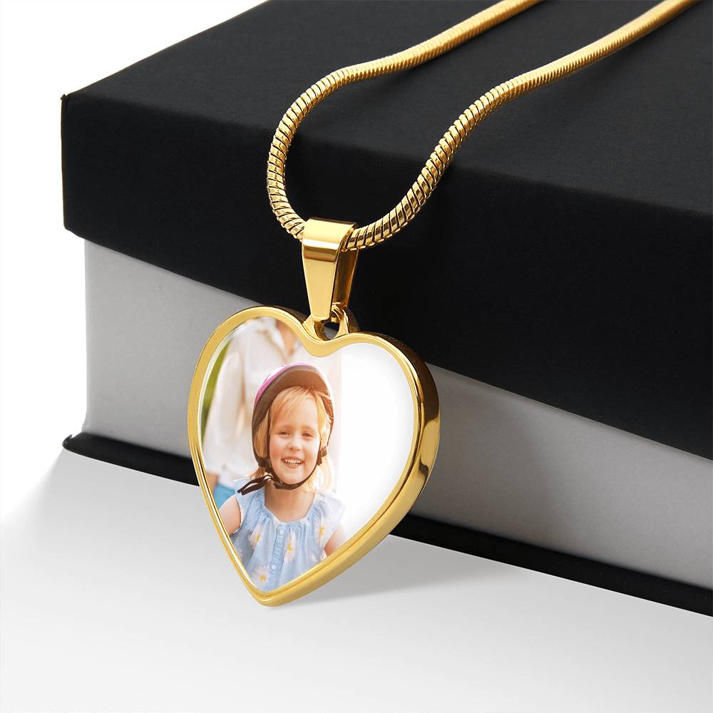 Personalized Heart Photo Necklace – Custom Picture & Optional Engraving