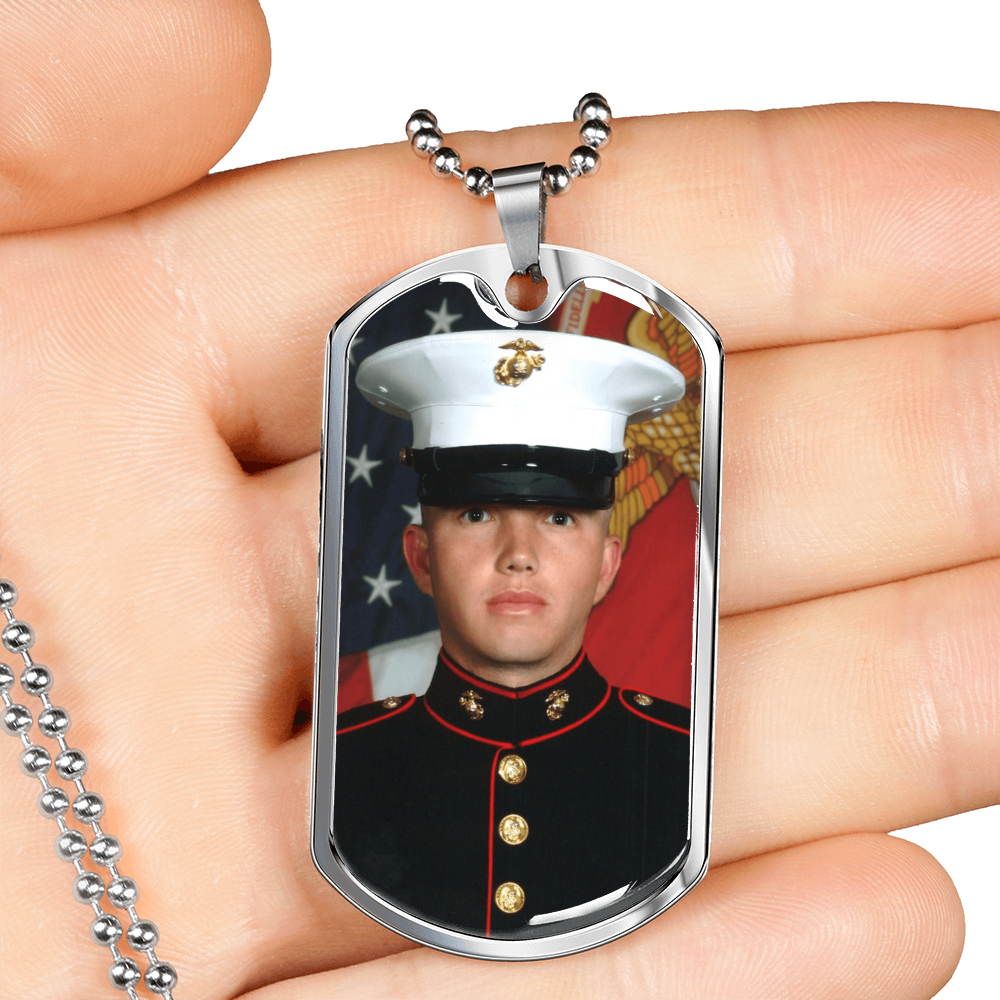 Personalized Photo Dog Tag Necklace – Custom Picture & Optional Engraving