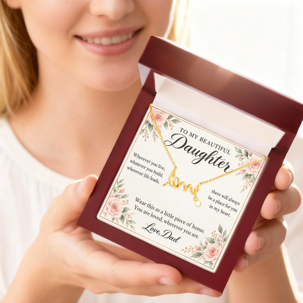Daughter Necklace from Dad – A Little Piece of Home & Message Card