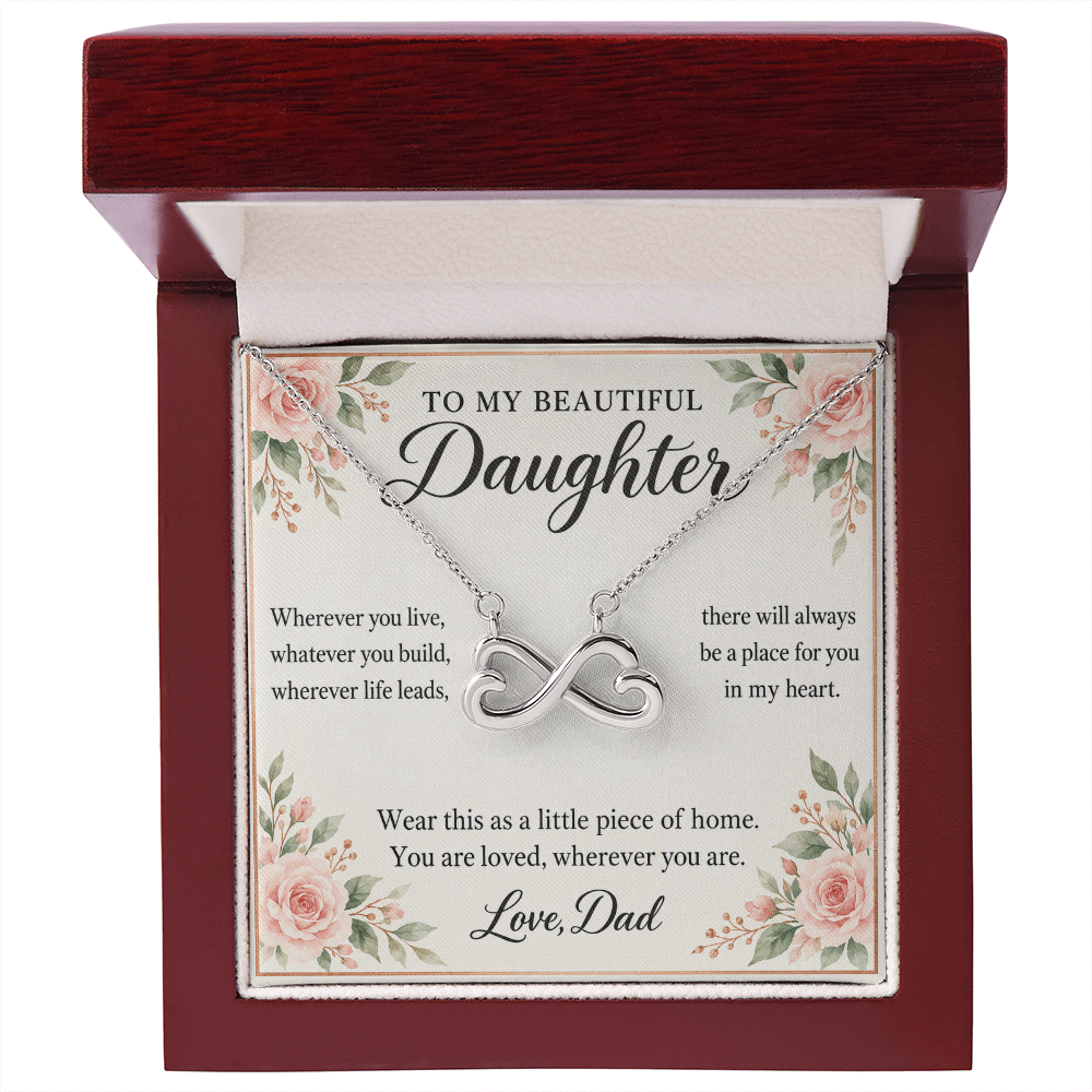 Daughter Infinity Necklace from Dad – A Little Piece of Home & Message Card