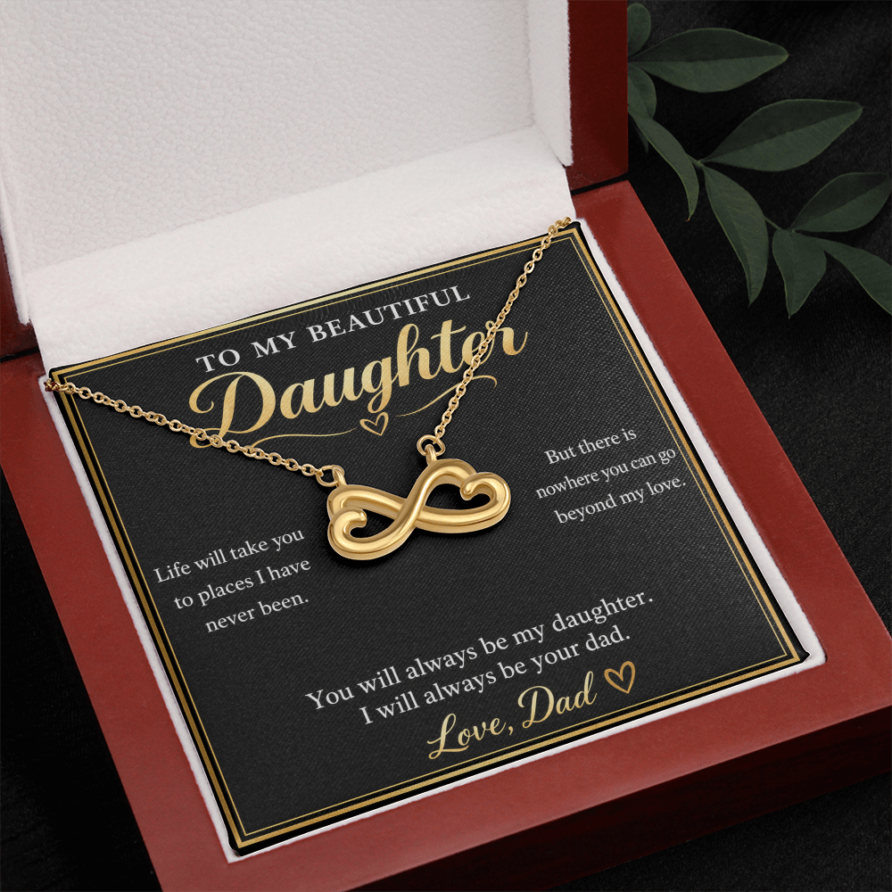 To My Daughter Necklace from Dad – Endless Love Infinity & Message Card
