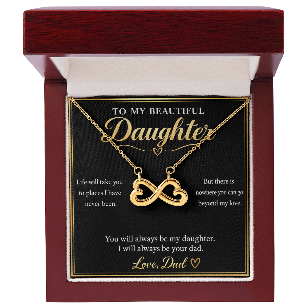 To My Daughter Necklace from Dad – Endless Love Infinity & Message Card