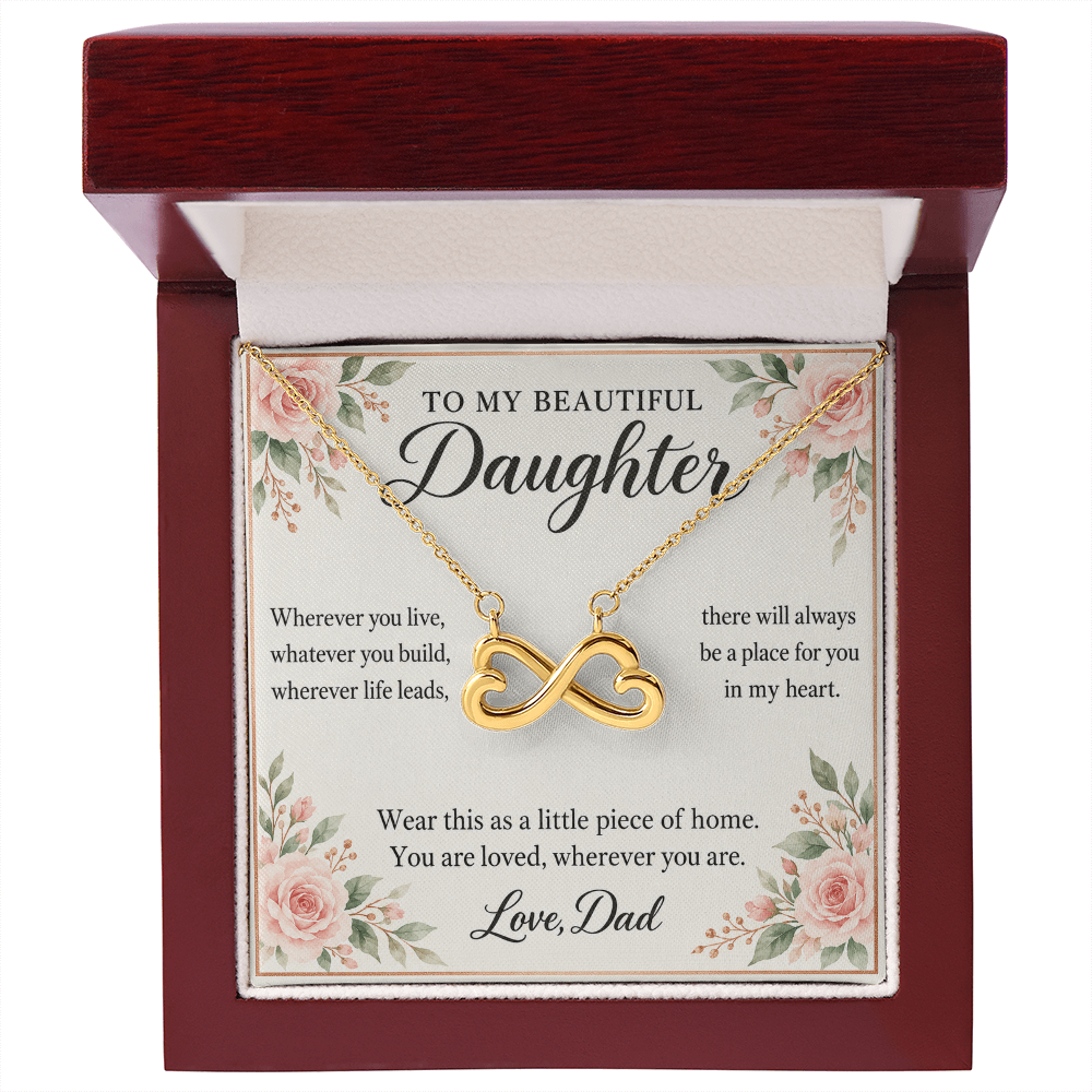 Daughter Infinity Necklace from Dad – A Little Piece of Home & Message Card
