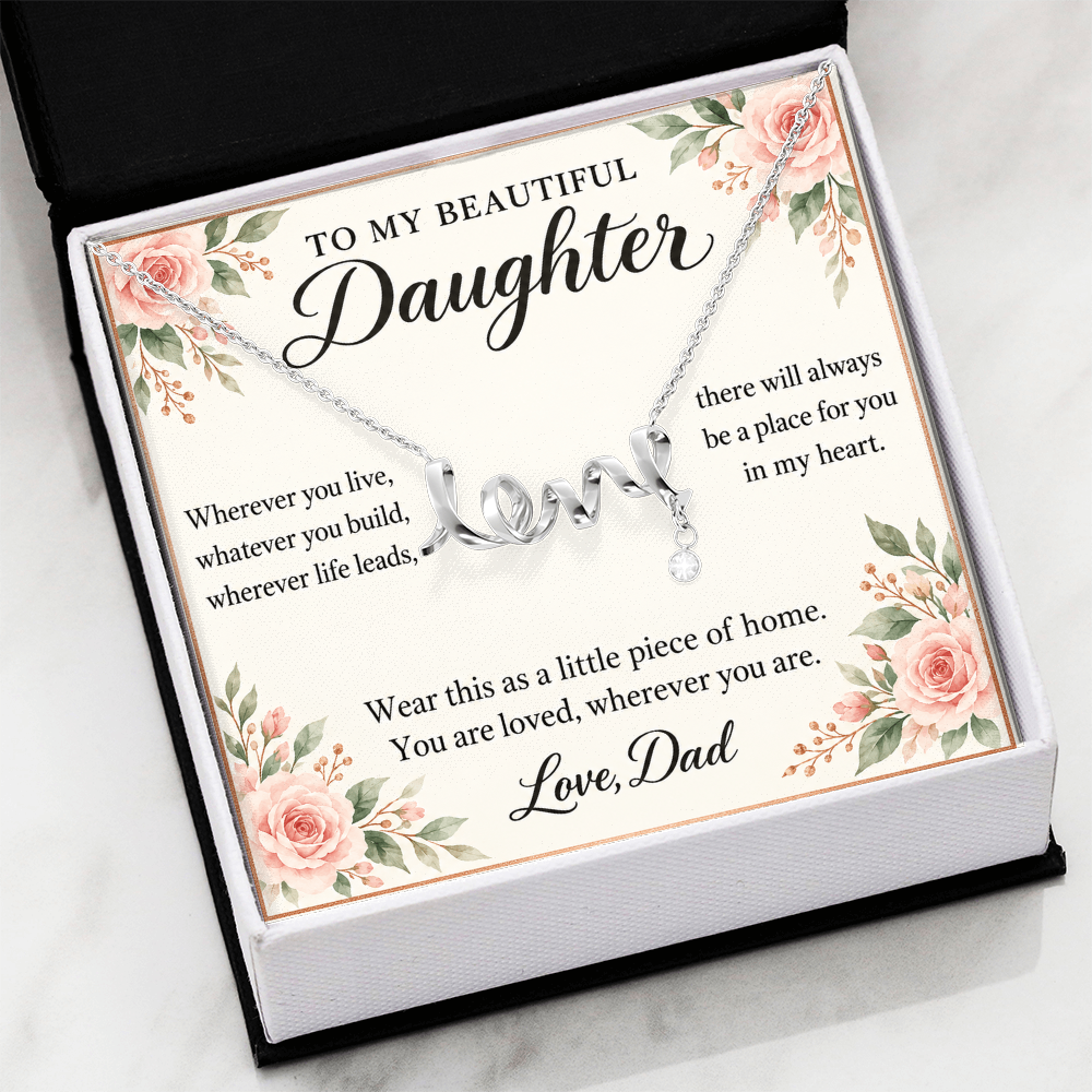 Daughter Necklace from Dad – A Little Piece of Home & Message Card