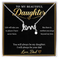 To My Daughter Love Necklace from Dad – Gift Box & Heartfelt Message Card