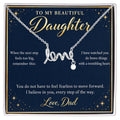 Daughter Love Necklace from Dad – I Believe in You & Message Card