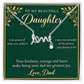 Daughter Love Necklace from Dad – Proud of Who You Are & Message Card