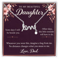 Daughter Love Necklace from Dad – A Hug When We're Apart & Message Card