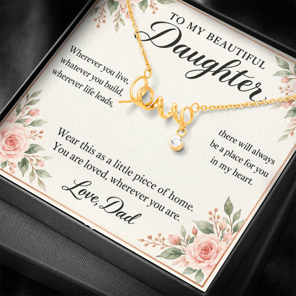 Daughter Necklace from Dad – A Little Piece of Home & Message Card