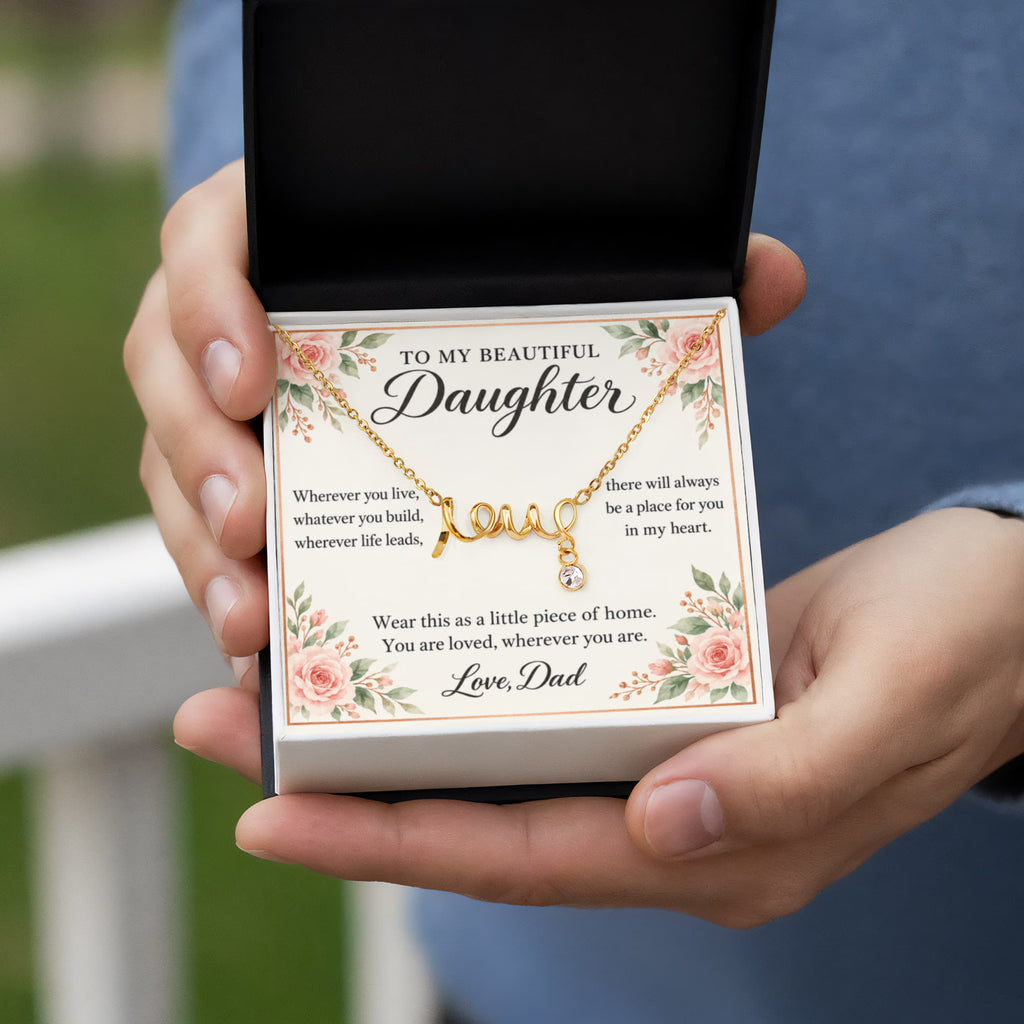 Daughter Necklace from Dad – A Little Piece of Home & Message Card