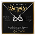 To My Daughter Necklace from Dad – Endless Love Infinity & Message Card