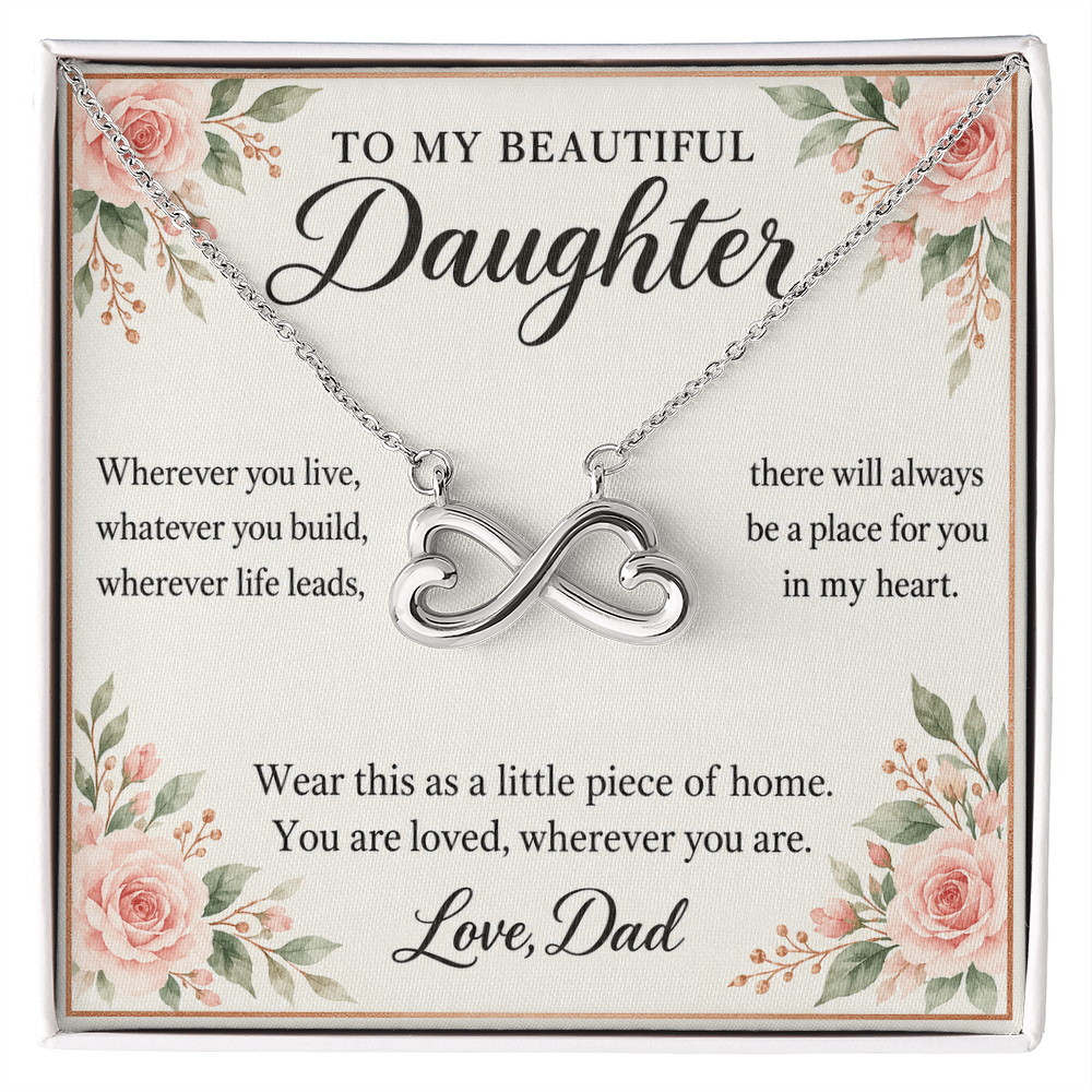 Daughter Infinity Necklace from Dad – A Little Piece of Home & Message Card