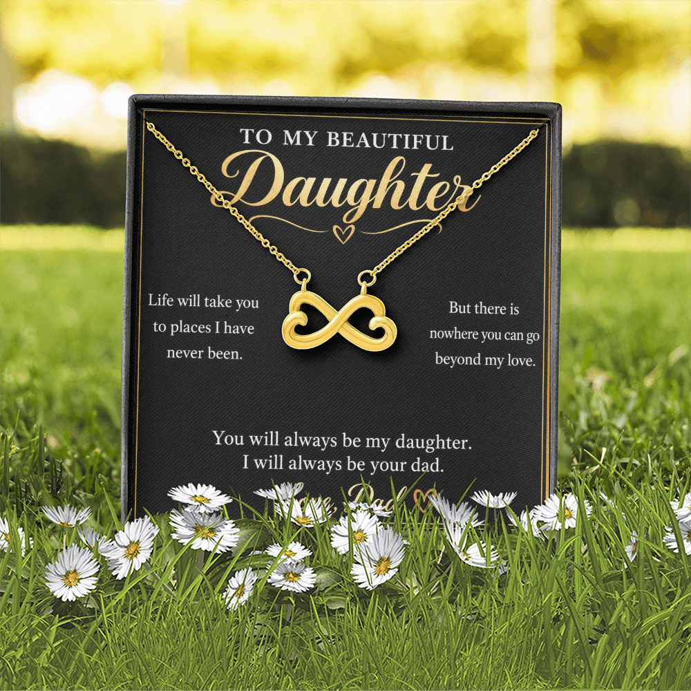 To My Daughter Necklace from Dad – Endless Love Infinity & Message Card