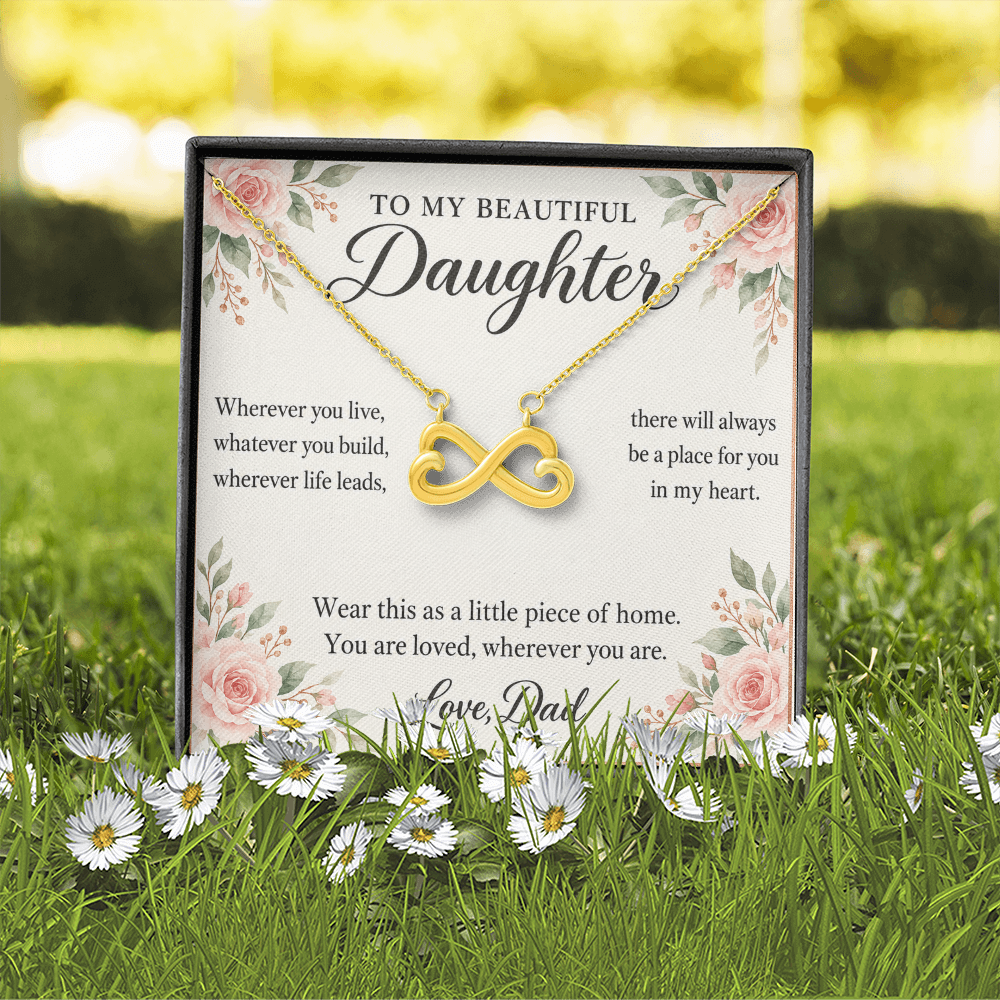 Daughter Infinity Necklace from Dad – A Little Piece of Home & Message Card