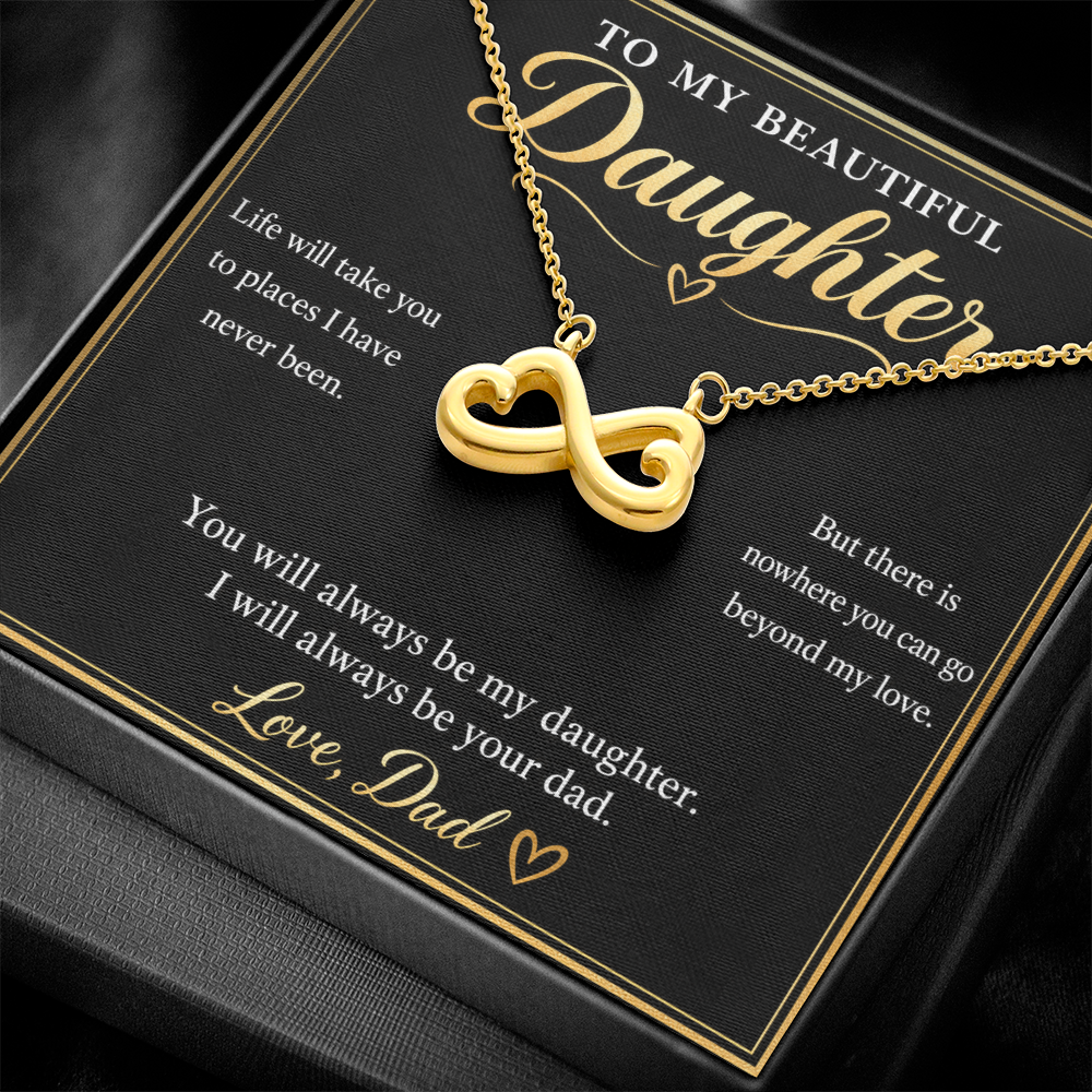 To My Daughter Necklace from Dad – Endless Love Infinity & Message Card