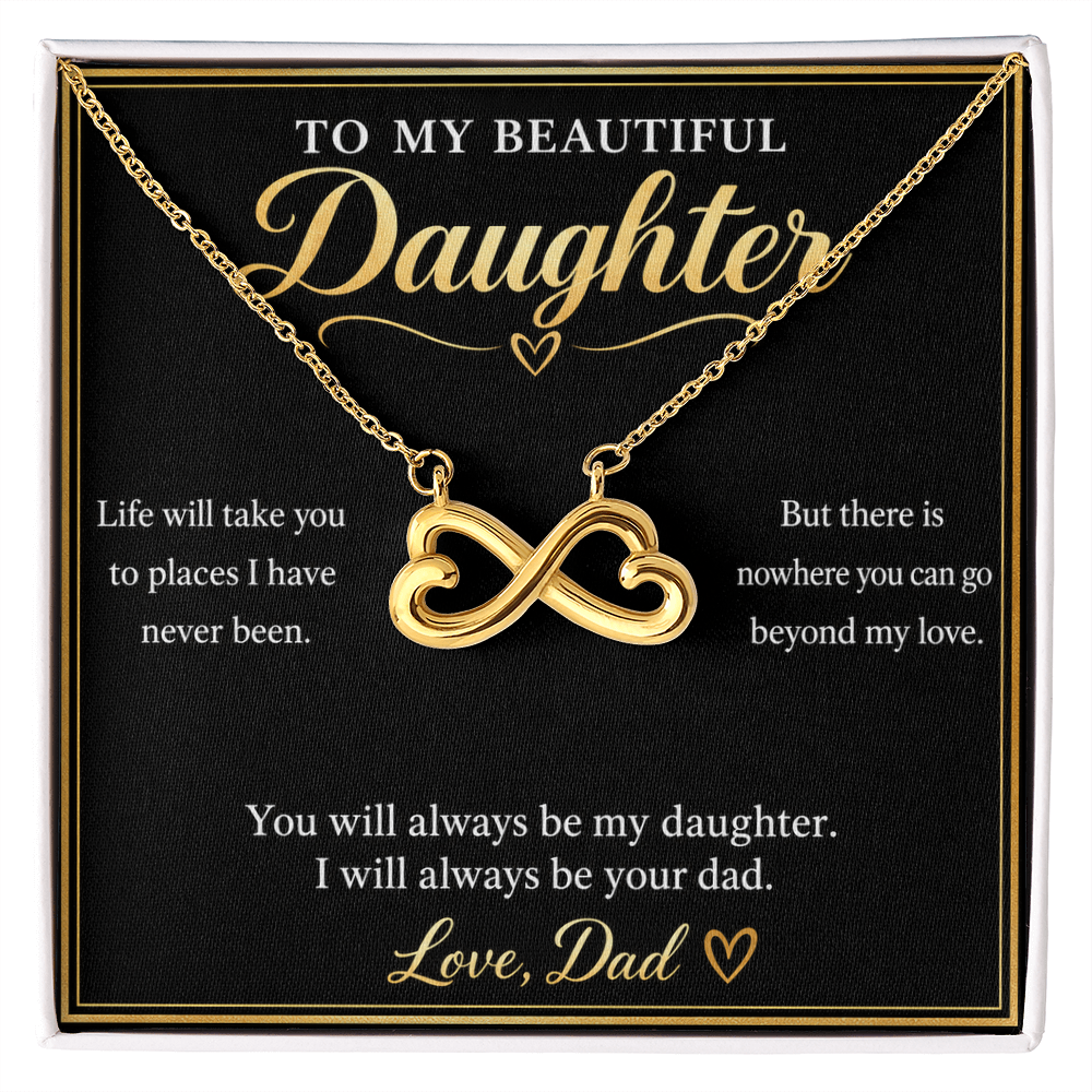 To My Daughter Necklace from Dad – Endless Love Infinity & Message Card