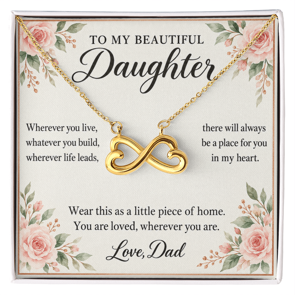 Daughter Infinity Necklace from Dad – A Little Piece of Home & Message Card