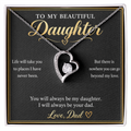 To My Daughter Necklace from Dad – Forever Love Heart & Message Card