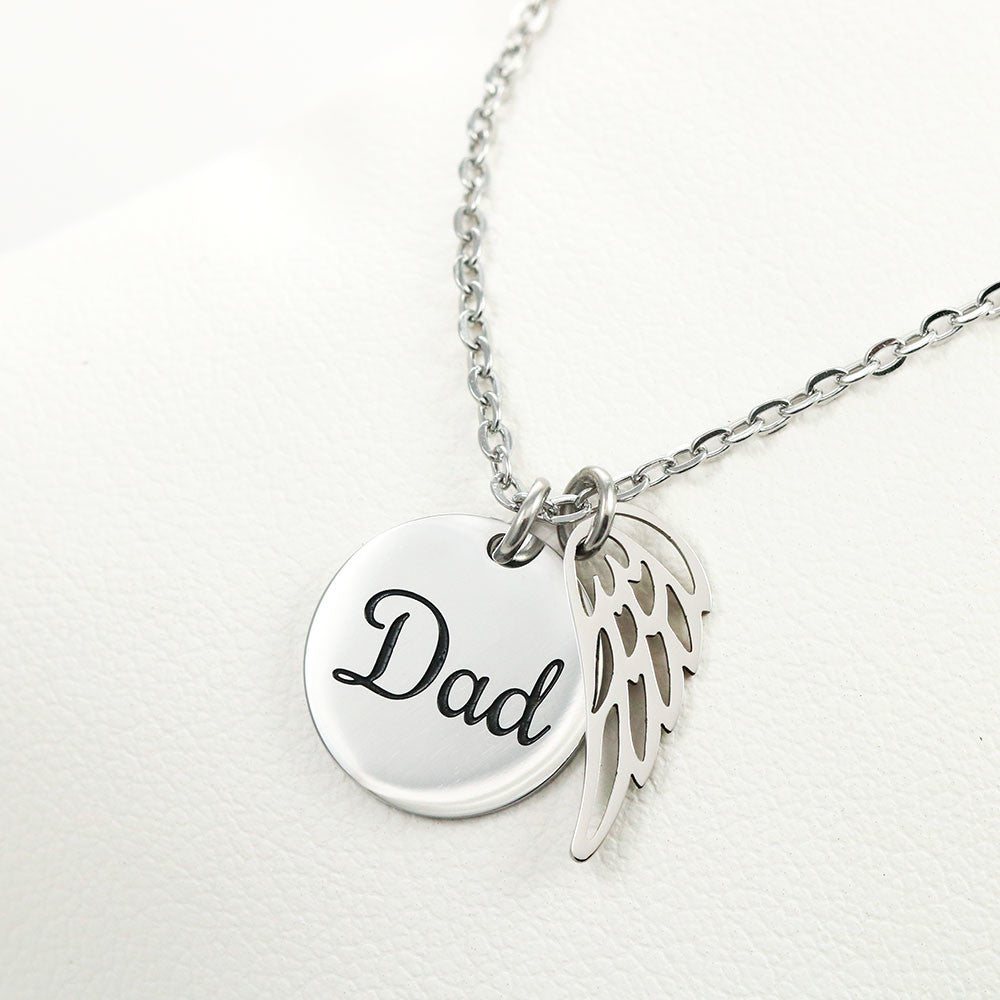 Dad Memorial Necklace for Son – Forever Your Son & Angel Wing