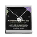 Dad Memorial Necklace – Remembering You Angel Wing & Sympathy Card