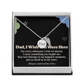 Dad Memorial Necklace – I Wish You Were Here Angel Wing & Message Card