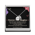 Dad Memorial Necklace for Daughter – Forever Your Daughter & Angel Wing