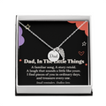 Dad Memorial Necklace – In the Little Things Angel Wing & Message Card