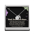 Dad Memorial Necklace – Your Love Stays Angel Wing & Remembrance Card