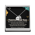 Mom Memorial Necklace for Son – Forever Your Son & Angel Wing