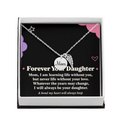 Mom Memorial Necklace for Daughter – Forever Your Daughter & Angel Wing