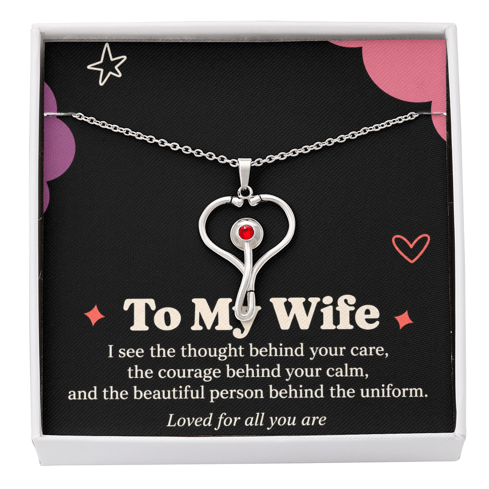 Nurse Wife HeartScope Necklace – Loved for All You Are & Message Card