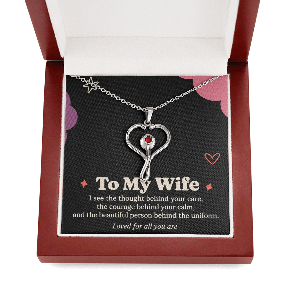 Nurse Wife HeartScope Necklace – Loved for All You Are & Message Card