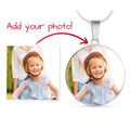 Personalized Photo Circle Necklace – Custom Picture & Optional Engraving