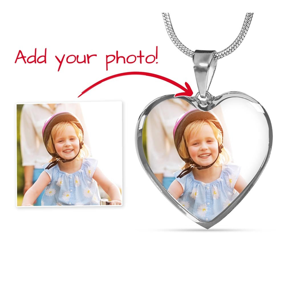 Personalized Heart Photo Necklace – Custom Picture & Optional Engraving