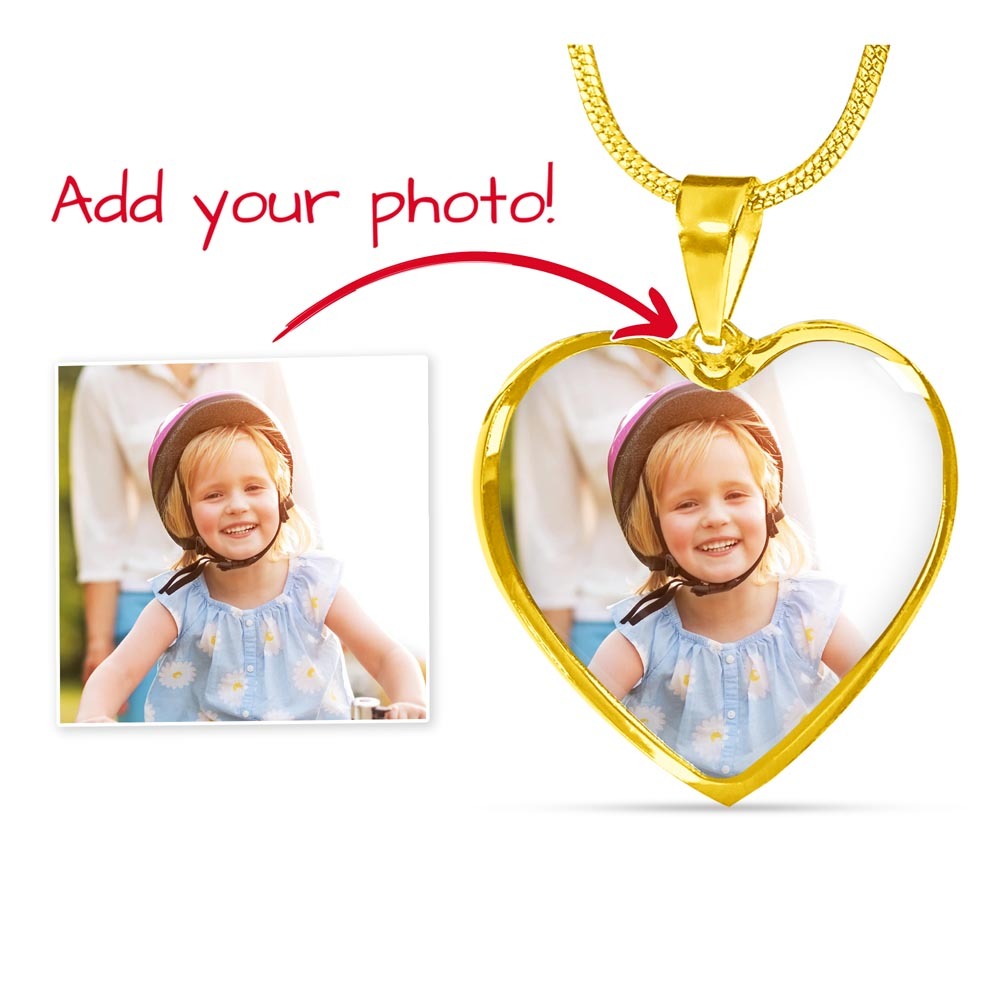 Personalized Heart Photo Necklace – Custom Picture & Optional Engraving